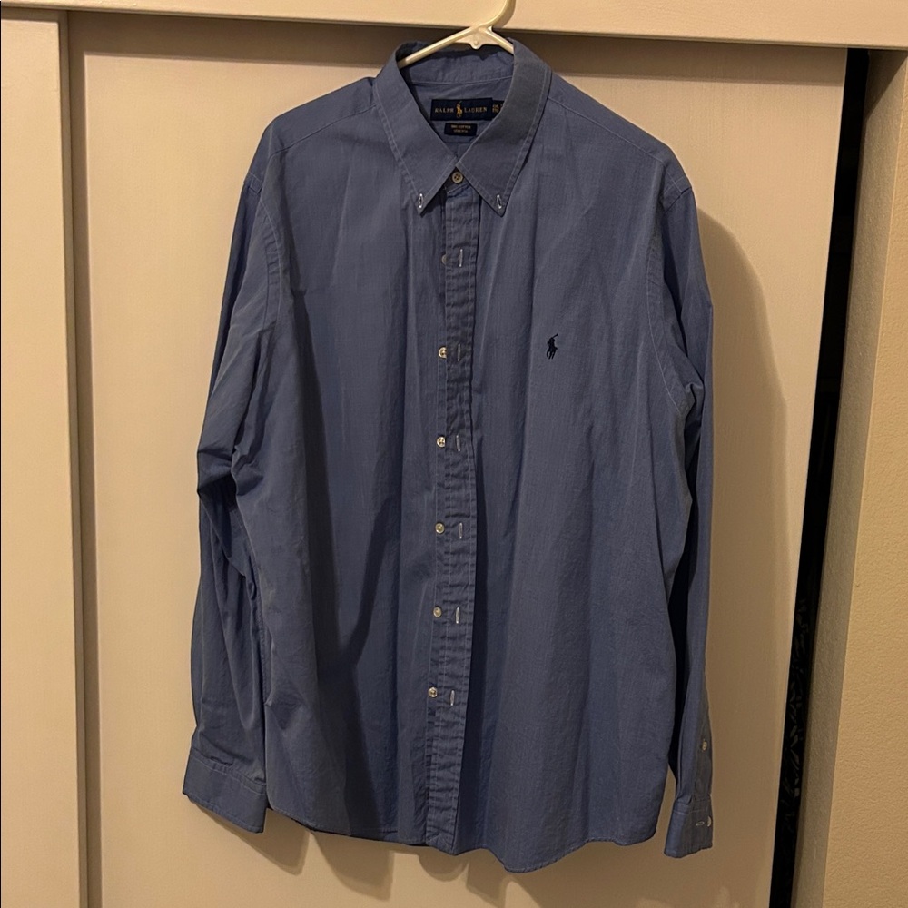 Polo by Ralph Lauren Men's Classic Blue Button-Down Shirt